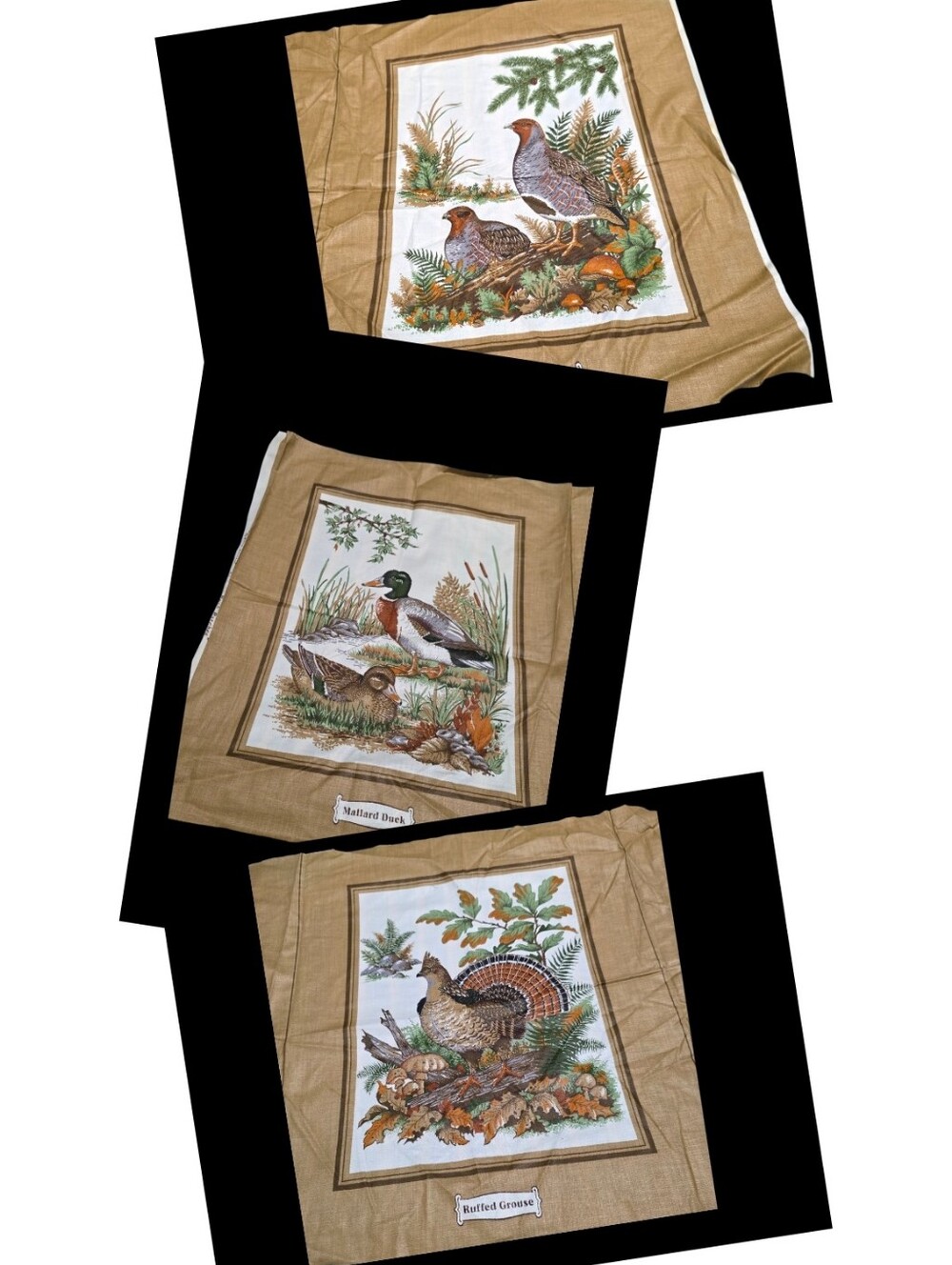 Vintage | Bird Fabric Panel Trio